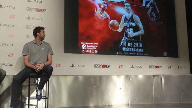Pau Gasol, durante la presentación hoy del videojuego NBA2K17.