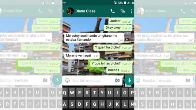 El WhatsApp que Diana envió a su amiga.