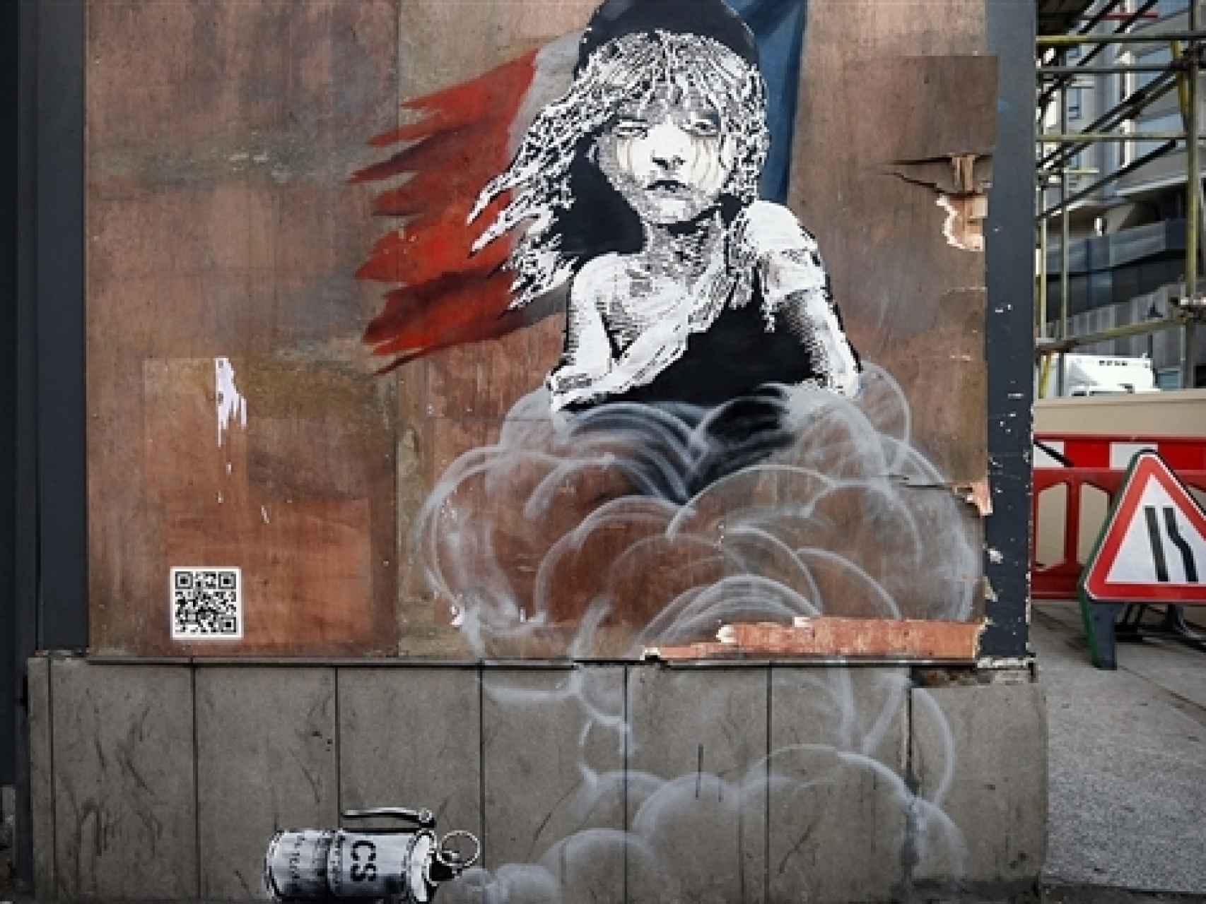 Obra de Banksy que reproduce la mítica niña de la obra Los miserables.