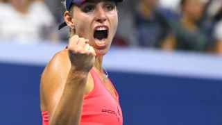 Angelique Kerber celebra su victoria contra Caroline Wozniacki.