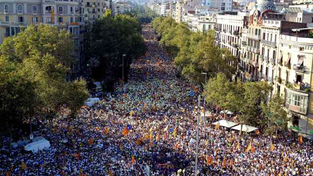 Imagen de la concentración independentista en Barcelona del domingo