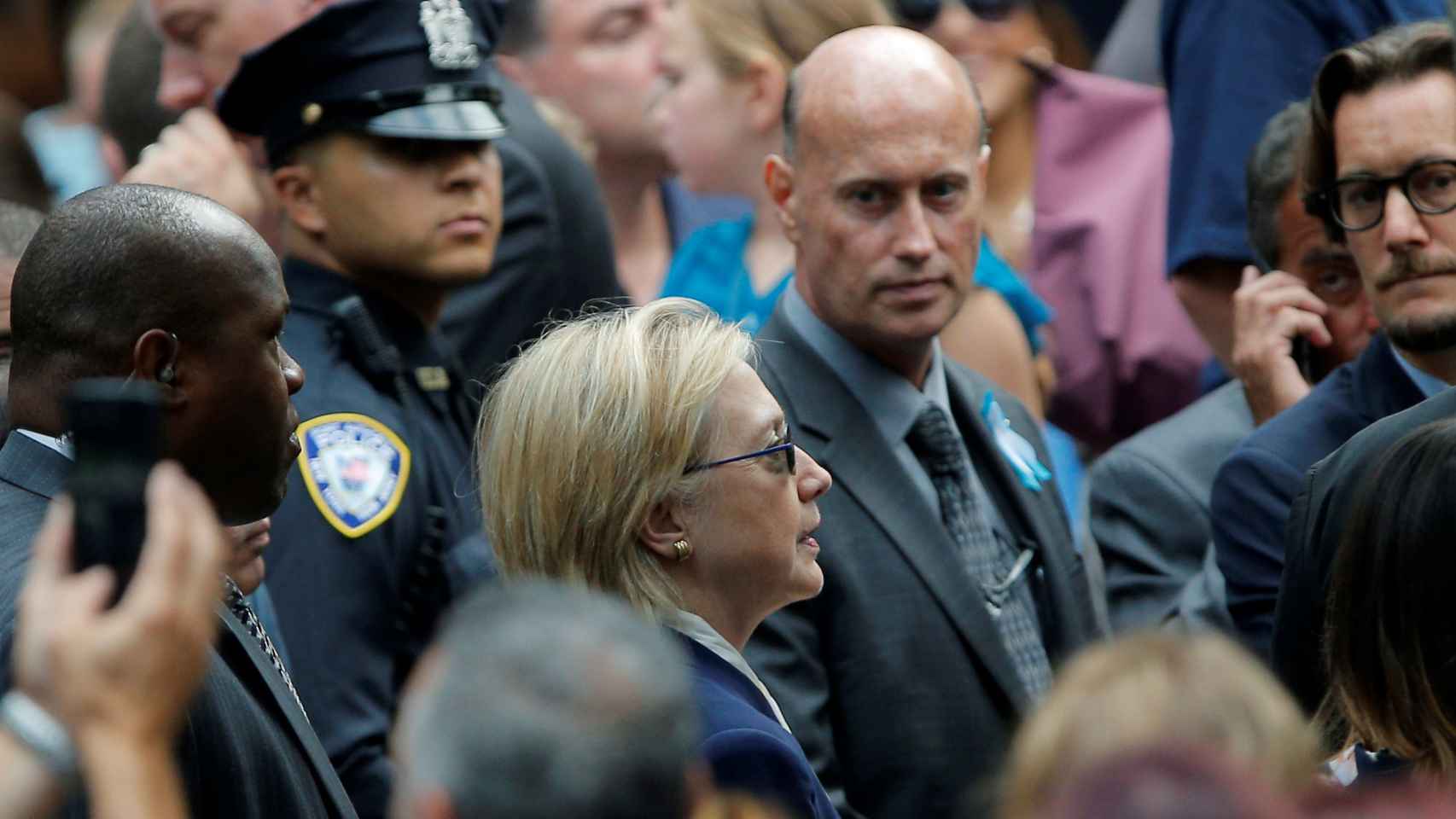 Hillary Clinton en el National 9/11 Memorial.