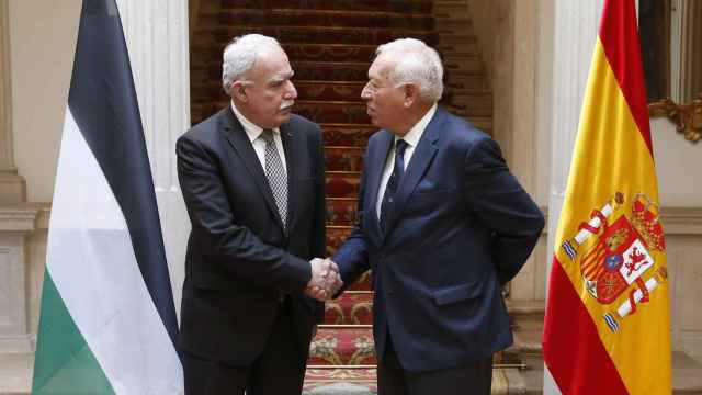 Margallo recibe a su homólogo palestino en Madrid.