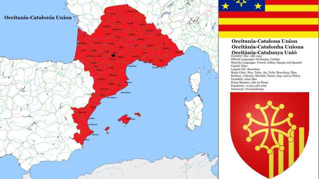 El mapa de la Unión Occitano-catalana, por louisthefox.