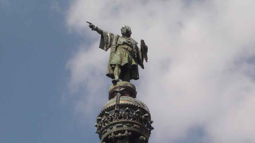 La estatua de Cristóbal Colón en Barcelona