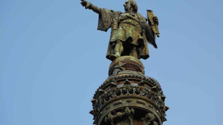 La estatua de Cristobal Colón en Barcelona