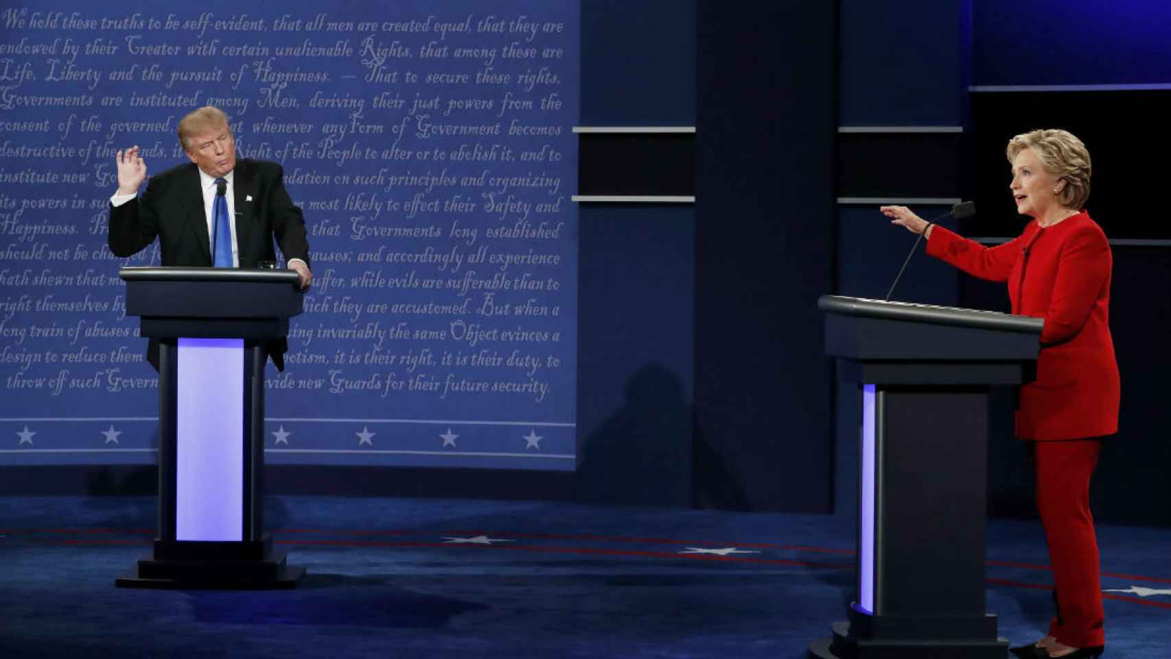 Hillary Clinton y Donald Trump, durante el primer debate.