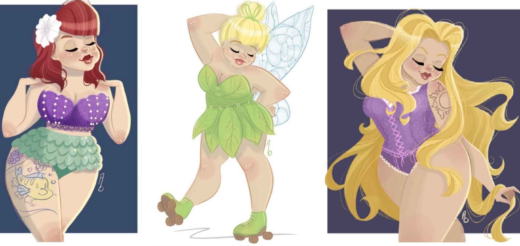Ariel, Campanilla y Rapunzel
