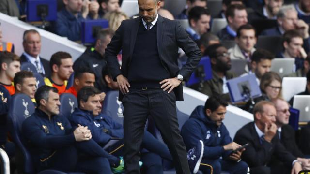 Guardiola, durante el partido contra el Tottenham.