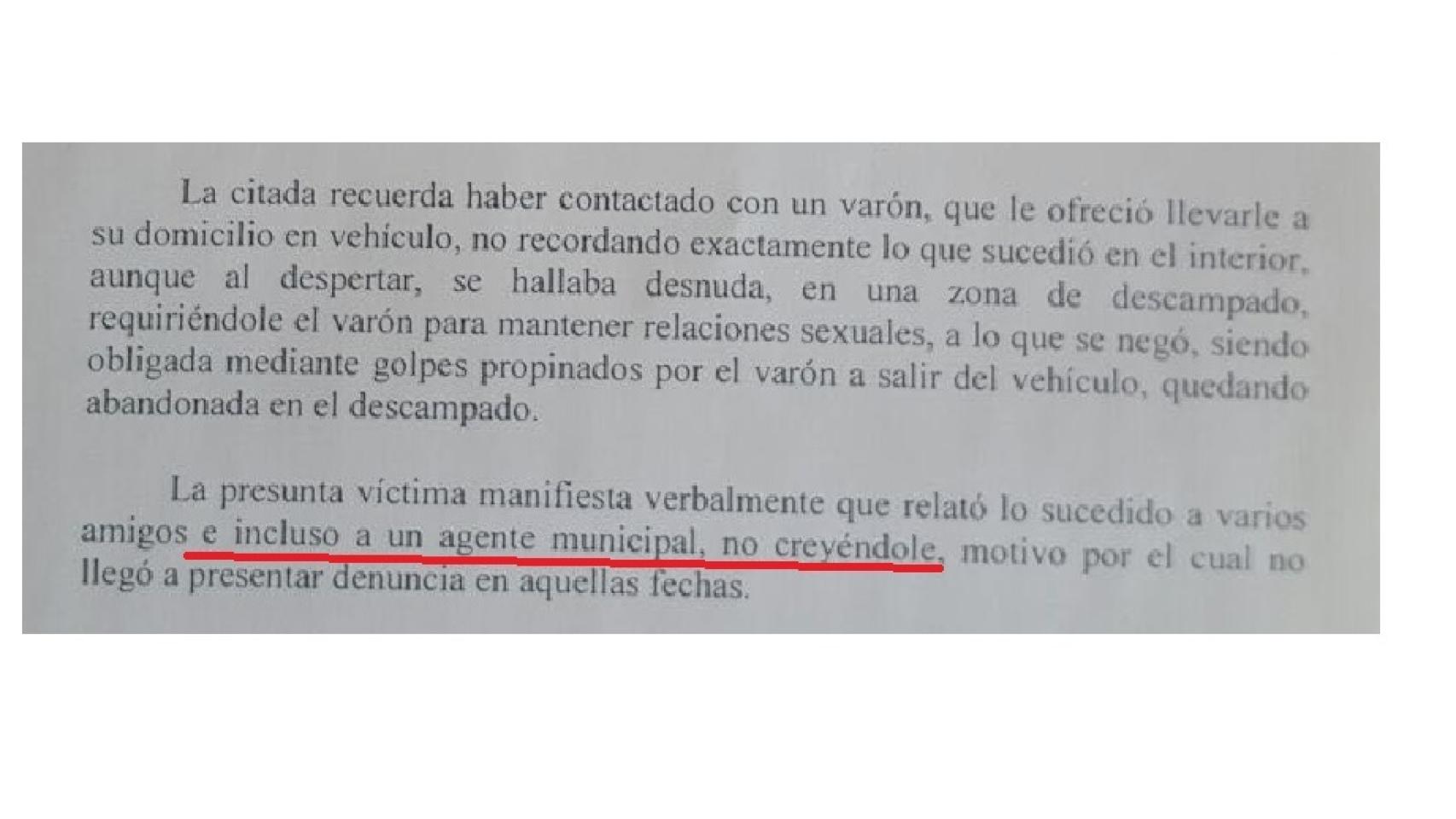 Extracto del informe de la Policía Foral.