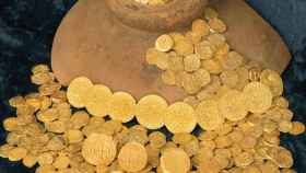 Monedas de oro sacadas de la Flota 1715 hace un año.