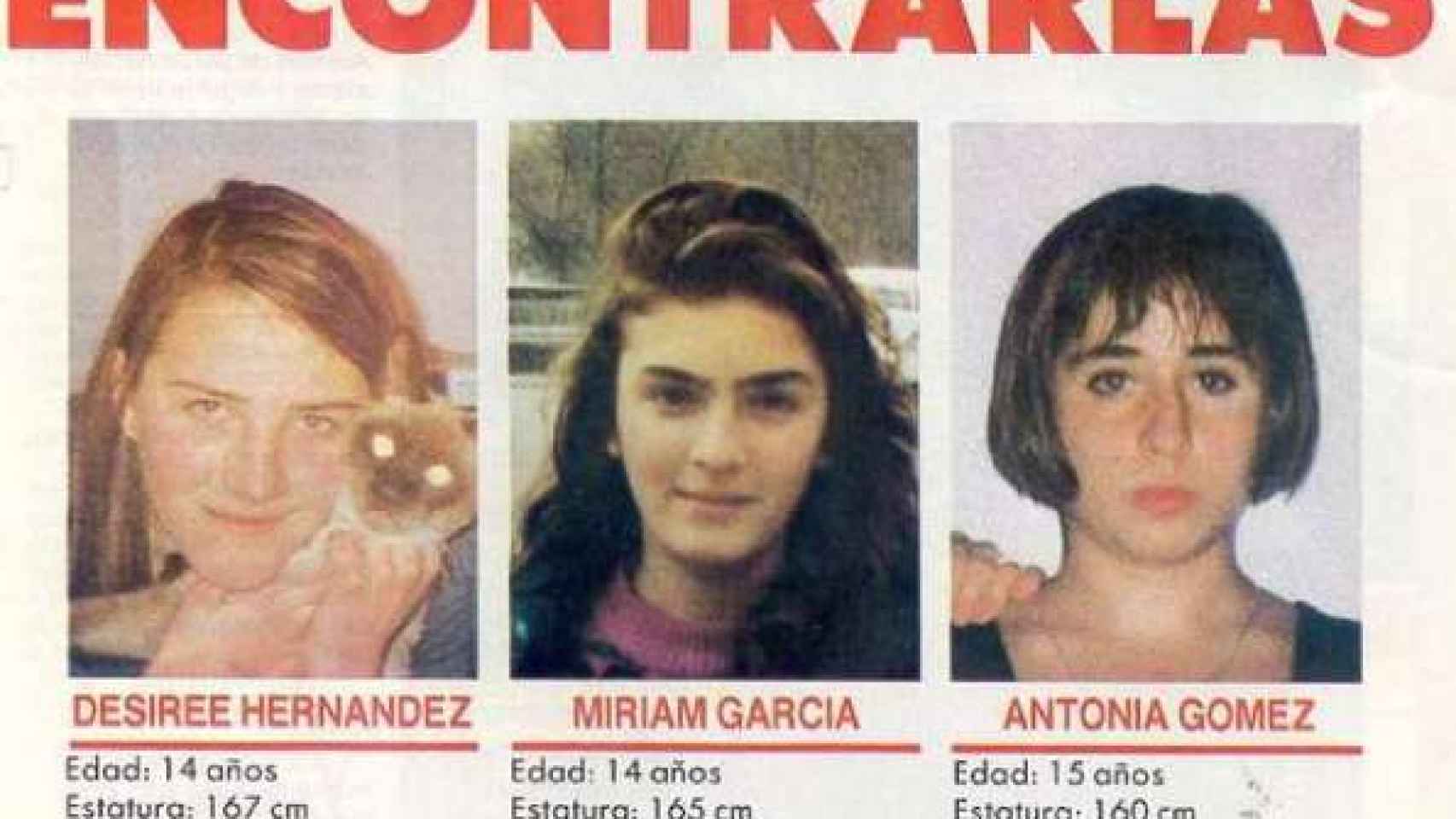 Desireé, Miriam y Antonia desaparecieron el 13 de noviembre de 1992.