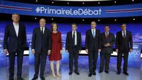 Los siete candidatos de las primarias de la derecha y el centro en Francia.