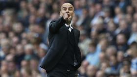 Pep Guardiola en el partido frente al Everton de Koeman.