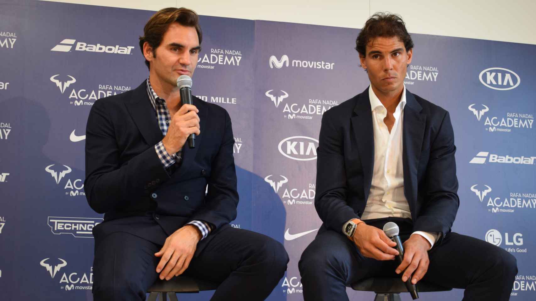 Roger Federer, en la presentación de la academia de Rafael Nadal