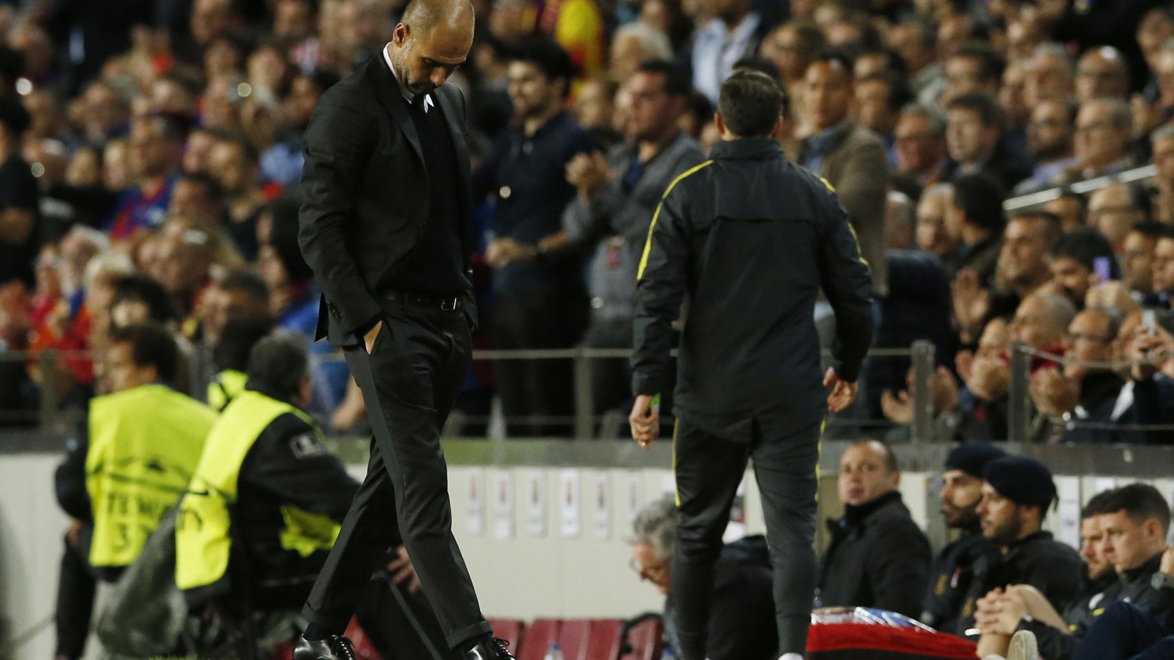 Guardiola en el Camp Nou.