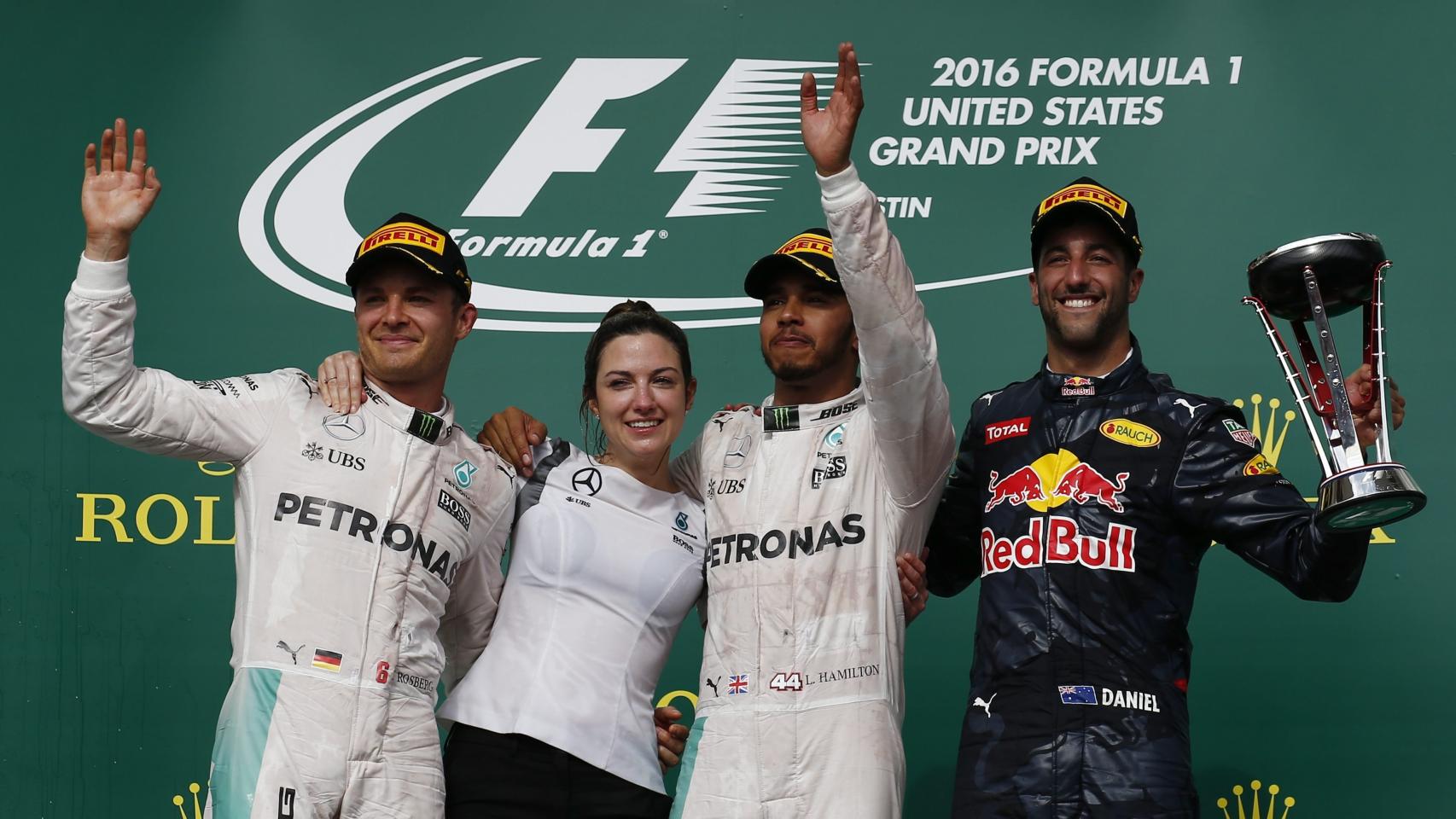 Podio del GP de Estados Unidos de Fórmula Uno.