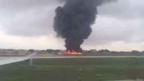 Imagen de la explosión en el Aeropuerto Internacional de Malta