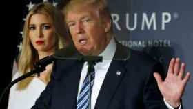 Republican presidential nominee Donald Trump and his daughter Ivanka Trump attend a campaign event in Washington
