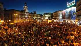 La Puerta del Sol de Madrid durante la manifestación Rodea el Congreso.
