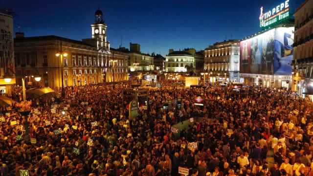 La Puerta del Sol durante la manifestación Rodea el Congreso.