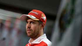 Sebastian Vettel, en la rueda de prensa posterior al GP de México.
