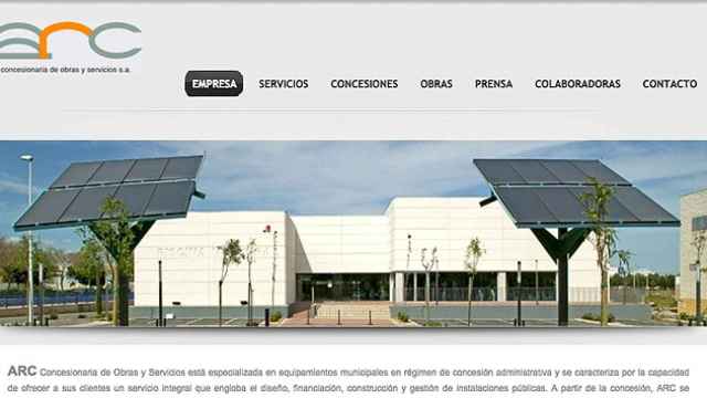 Captura de la web de ARC Concesionaria de Obras y Servicios.