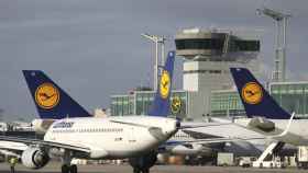 Planes of German air carrier Lufthansa AG are seen on the tarmac at Fraport airport in Frankfurt