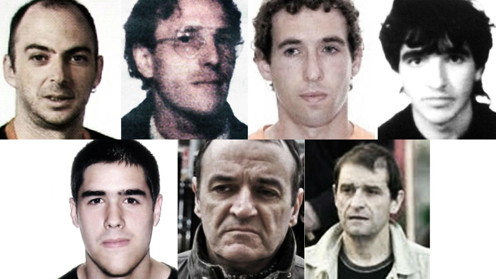 De izquierda a derecha, arriba: Anartz Arambarri, José Luis Eciolaza, Eneko Aguirresarobe y Oier Eguidazu. Abajo: Mikel Barrios, De Juana Chaos y Josu Ternera.