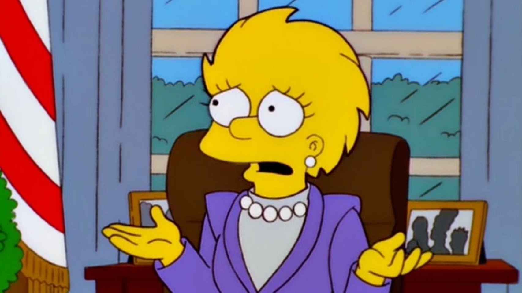 Lisa como presidenta de los EEUU.