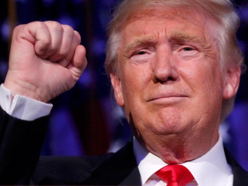 Trump celebra su victoria.