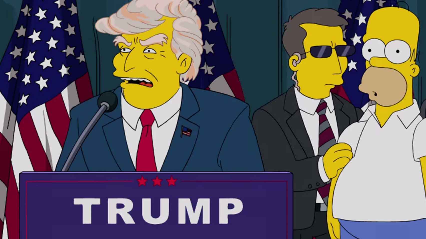 Homer Simpson con Doland Trump.