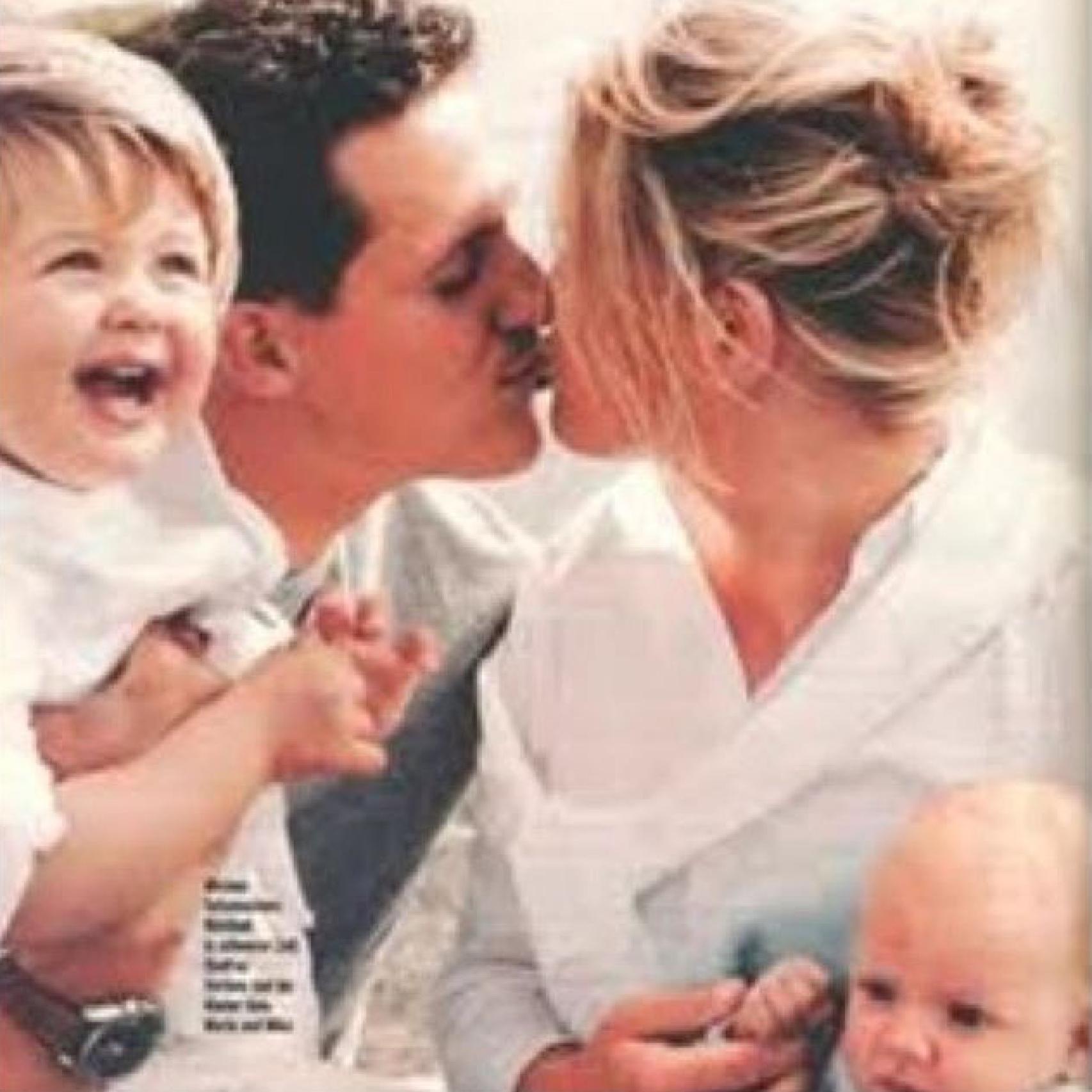 El matrimonio Schumacher con sus hijos de pequeños