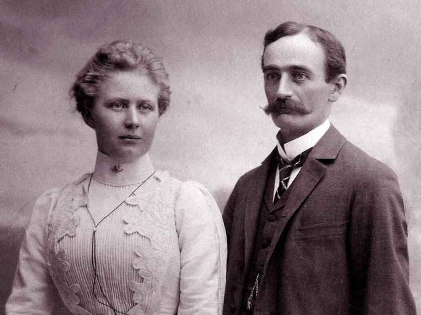 Elizabeth Christ y Friedrich Trump, os abuelos paternos de Donald Trump, en 1918.