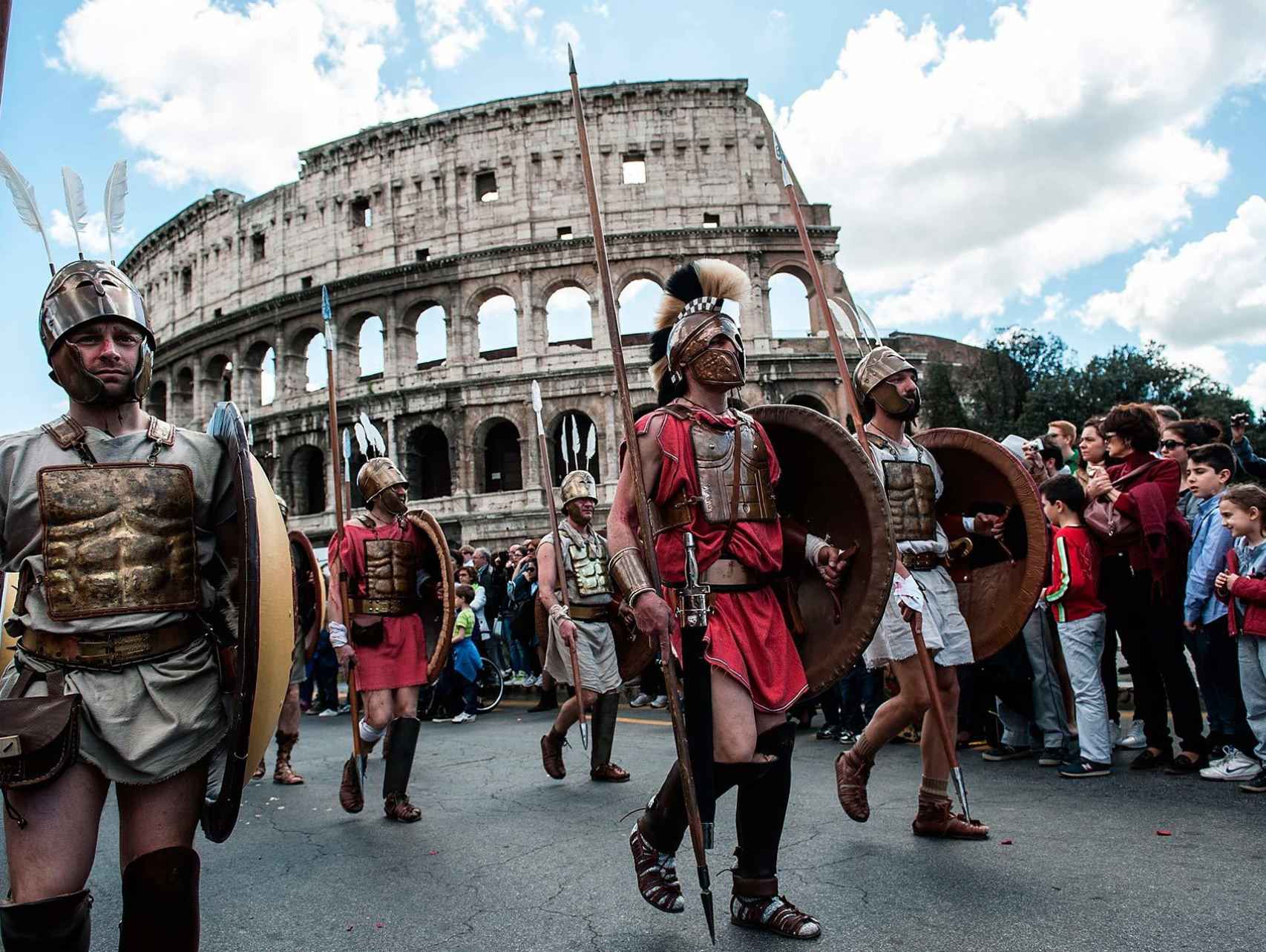 Celebraciones el pasado 21 de abril de la creación de Roma hace 2.766 años.
