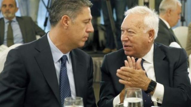 El líder del PPC, Xavier García Albiol, junto al exministro de Asuntos Exteriores, José Manuel García-Margallo.