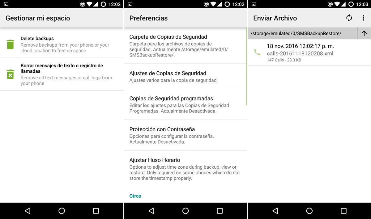 tienda Botánica Leve Haz una copia de seguridad de los SMS en Android