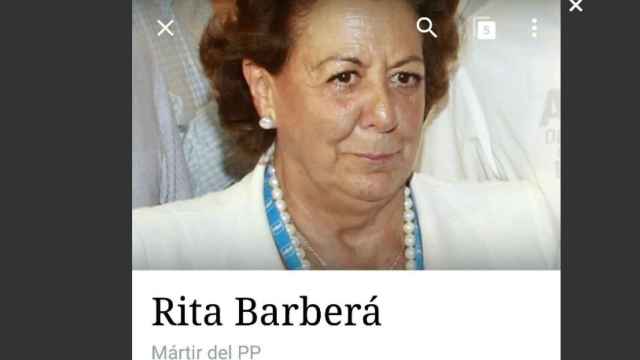 La entrada de Wikipedia referida a Rita Barberá.