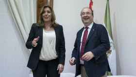 La presidenta andaluza, Susana Díaz, y el líder del PSC, Miquel Iceta.