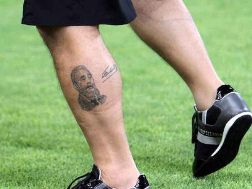 Pierna tatuada de Maradona