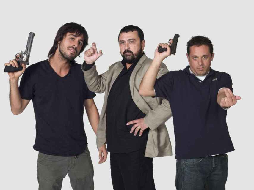 Imagen de la serie de Los Hombres de Paco con Hugo Silva, Pepe Tous y Pepón Nieto.