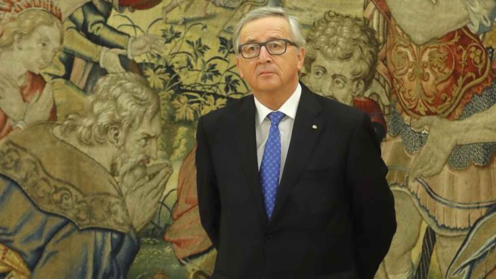 Jean-Claude Juncker, en La Zarzuela donde fue recibido el jueves por el rey Felipe VI.
