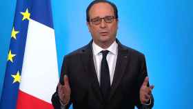 Hollande durante su comparecencia