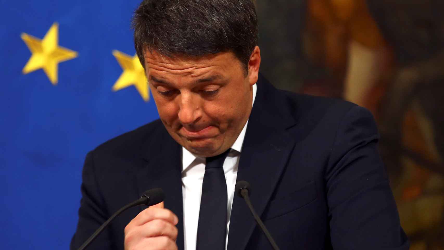 Matteo Renzi, durante su alocución tras el referendo.
