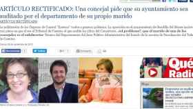Noticia de Qué con las fotos de los concejales María Victoria Zamora, Ángel Galindo y Enriqueta Chicano.