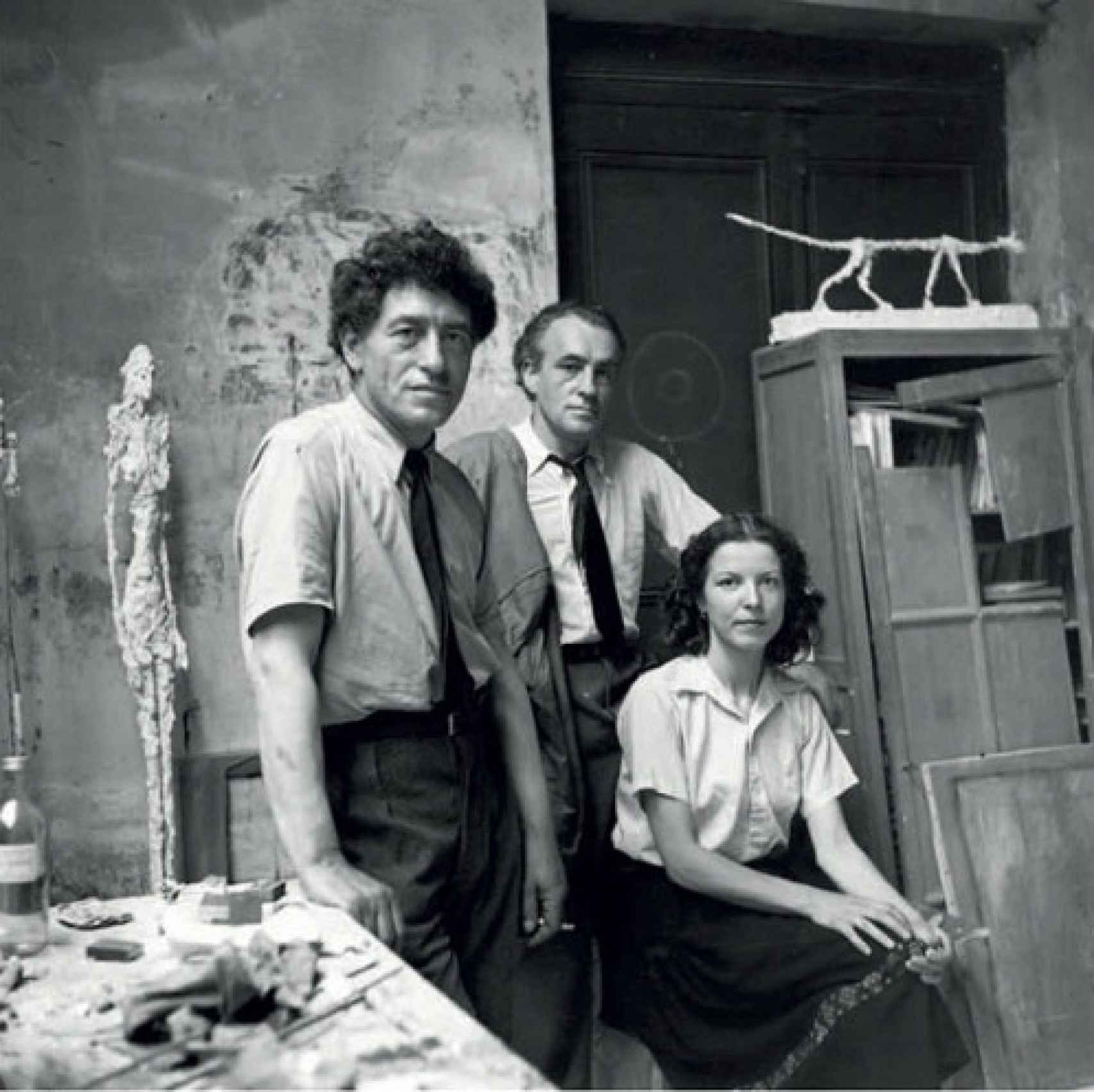 Alberto, Diego y Colette, retratador por Alexander Liberman, en los cincuenta.