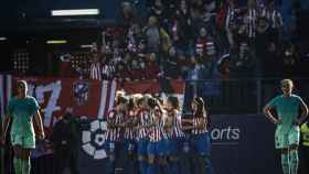 Las jugadoras del Atlético celebran un gol.
