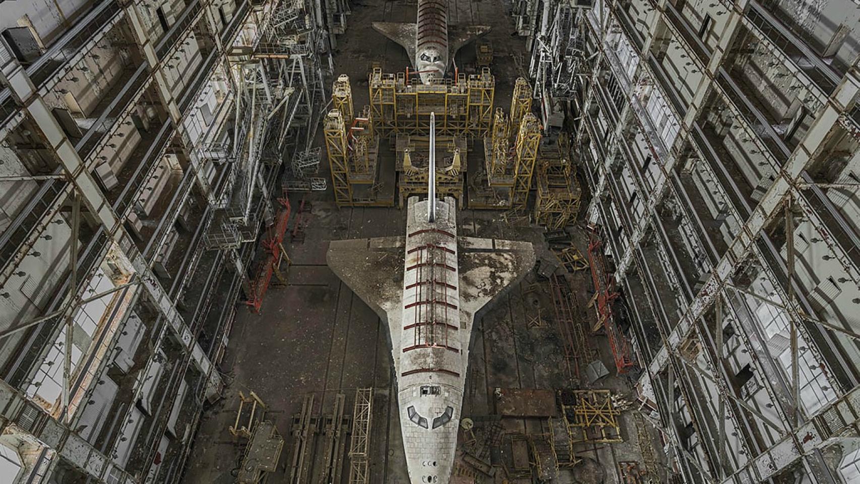 Dos prototipos del programa espacial soviético Buran
