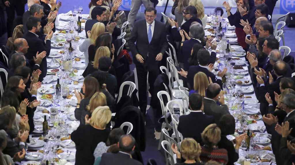 Rajoy, en la cena de Navidad con afiliados del PP de Madrid.
