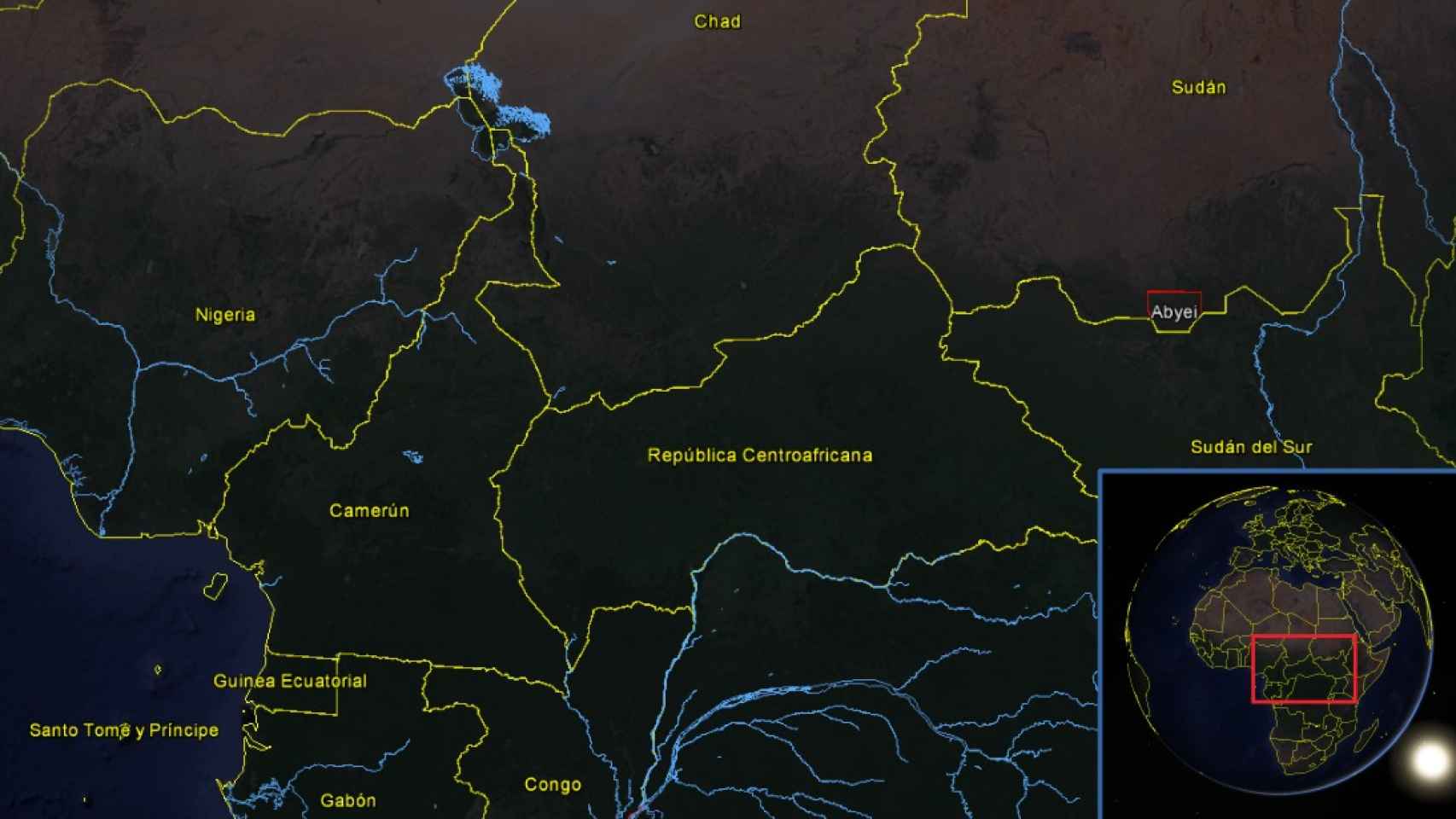Ubicación geográfica de República Centroafricana.